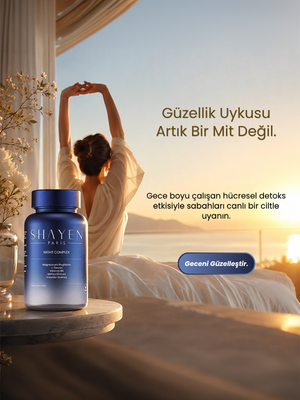 Shayen Paris Night Complex™ | Magnezyum Bisglisinat + L-Teanin + Vitamin B6 (P5P) + Valerian & Melisa Ekstreli Premium Takviye Edici Gıda | 30 Kapsül