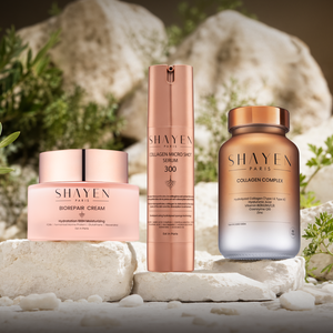 LONGEVITY GLOW RITUAL, İçten Dışa Gıda Takviyesi Destekli Bakım Seti, Collagen Complex Supplement™ 60 Tablet + Biorepair 100H Krem™ + Collagen Micro Shot 300™ Serum - Ceramide - Type I & Type III Kolajen - Ceramide - Resveratrol - E Vitamini