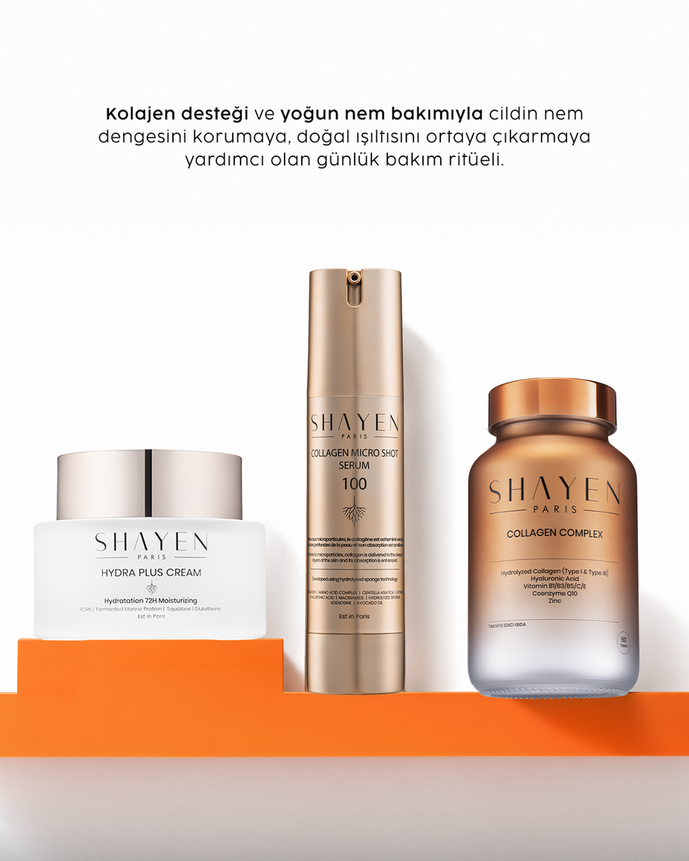 LONGEVITY HYDRA GLOW RITUAL, İçten Dışa Gıda Takviyesi Destekli Başlangıç Bakım Seti, Collagen Complex Supplement™ 60 Tablet