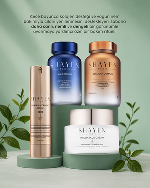 LONGEVITY NIGHT HYDRA RITUAL, Gündüz & Gece İçten-Dışa Günlük Bakım Seti, Collagen Complex Supplement™ 60 Tablet + Night Complex Supplement™ 30 Tablet + Hydraplus 72H Krem™+Collagen Micro Shot 100™