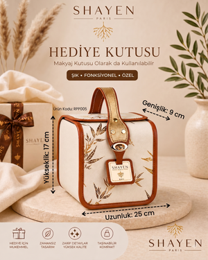 SHAYEN PARIS GOLDEN LEAF LUXE MAKYAJ ÇANTASI