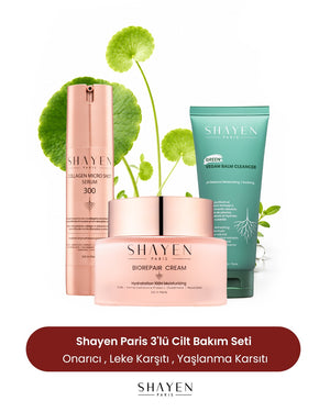 SHAYEN PARIS 3'LU BAKIM SETİ/ Biorepair Krem + Green Vegan Balm Cleanser + Collegen Micro Shot 300 Serum
